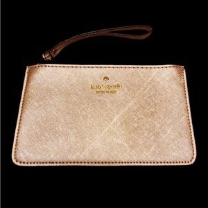 Kate Spade Large Metallic Pink Wristlet NEW WITHOUT TAGS